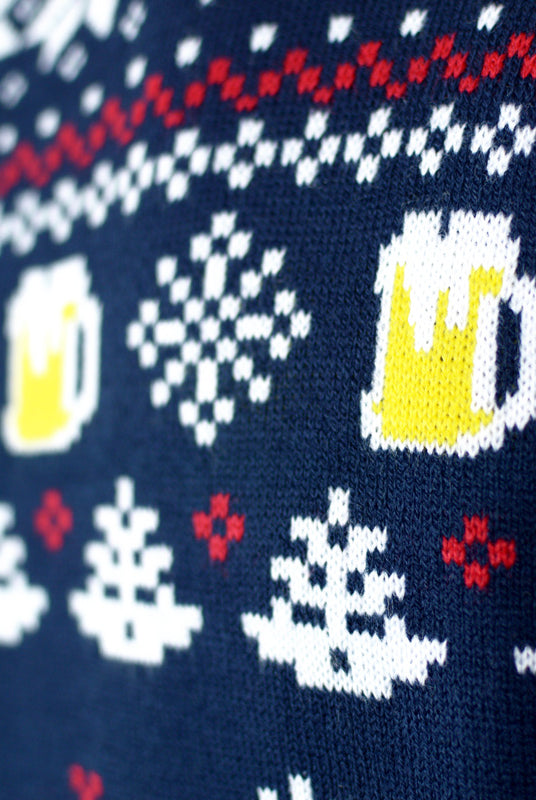 Jersey de Navidad Parejas Beer Pocket 3D detalle