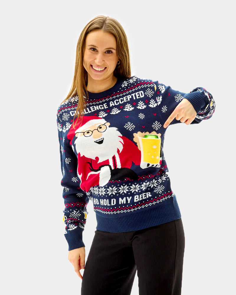 Jersey de Navidad Parejas Beer Pocket 3D mujer