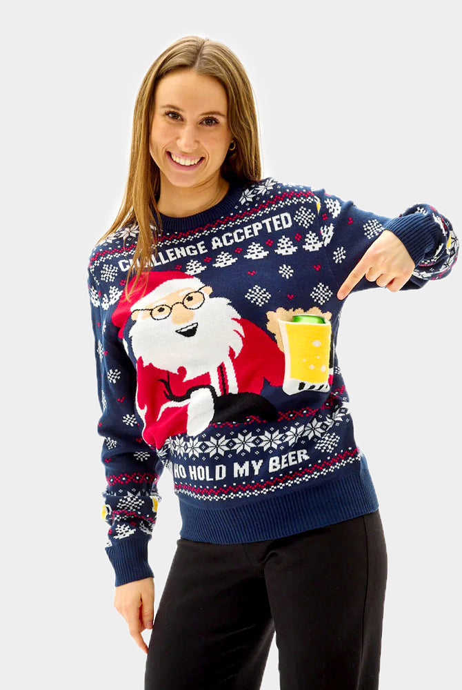 Jersey de Navidad Parejas Beer Pocket 3D mujer