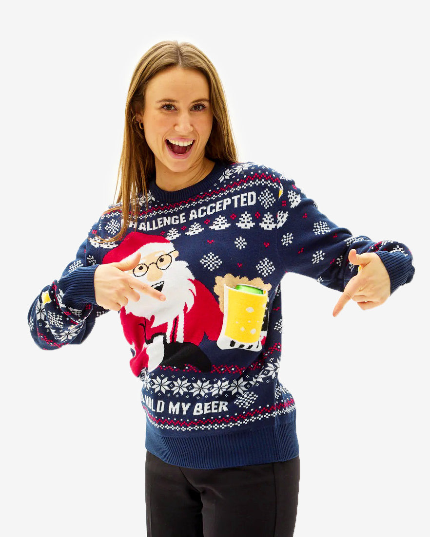 mujer Jersey de Navidad Parejas Beer Pocket 3D
