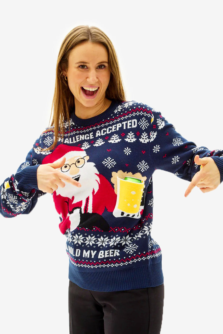 mujer Jersey de Navidad Parejas Beer Pocket 3D