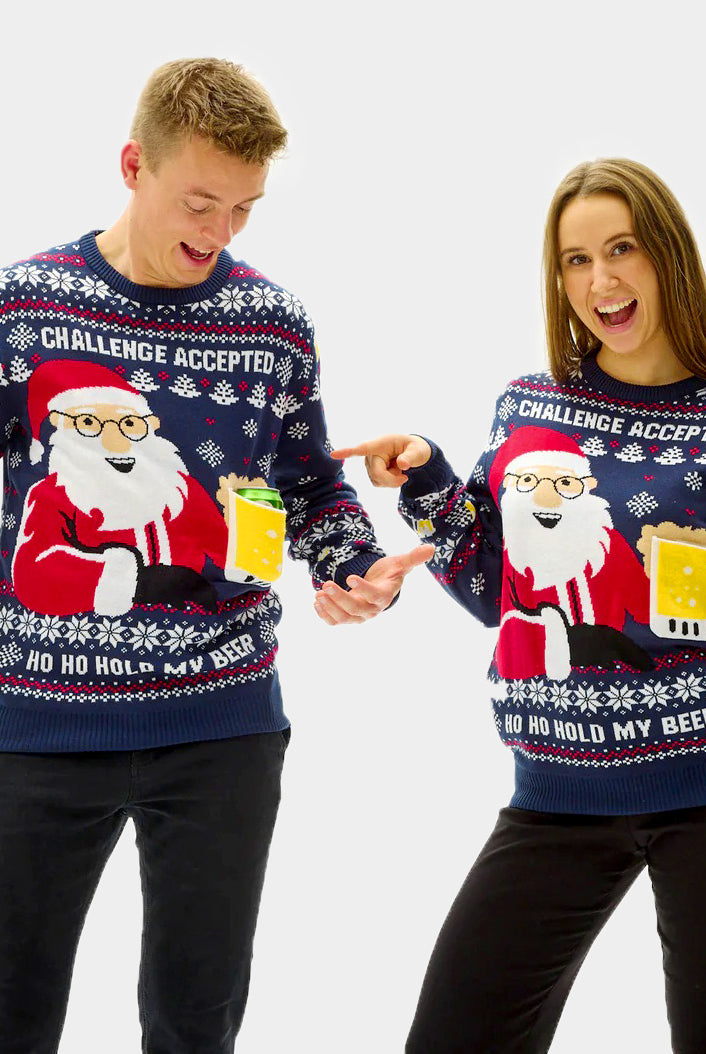 Jersey de Navidad Parejas Beer Pocket 3D
