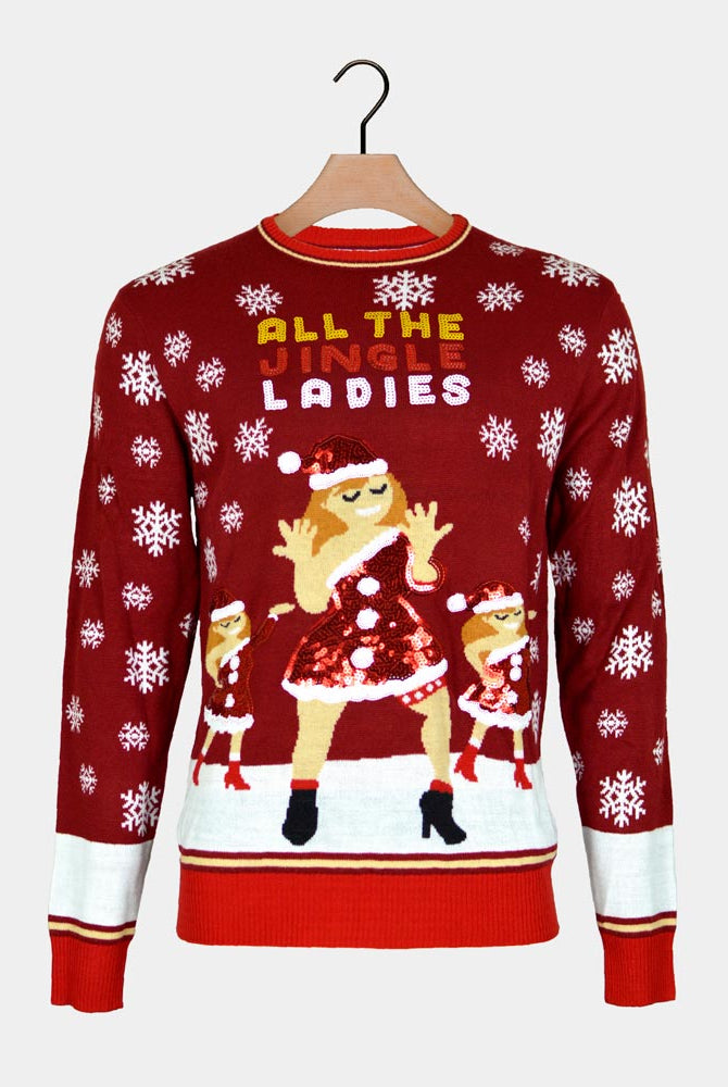 Jersey de Navidad Parejas Jingles Ladies Lentejuelas