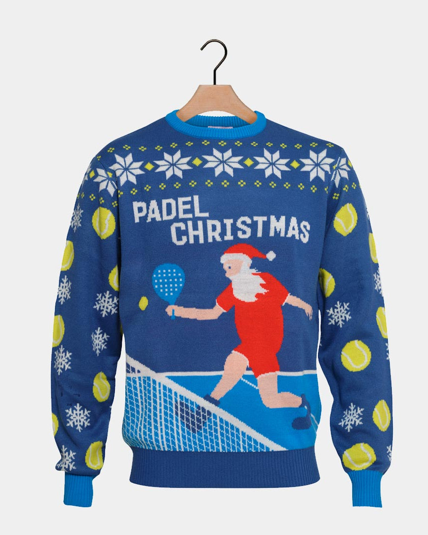 Pádel Jersey de Navidad Parejas Christmas Azul