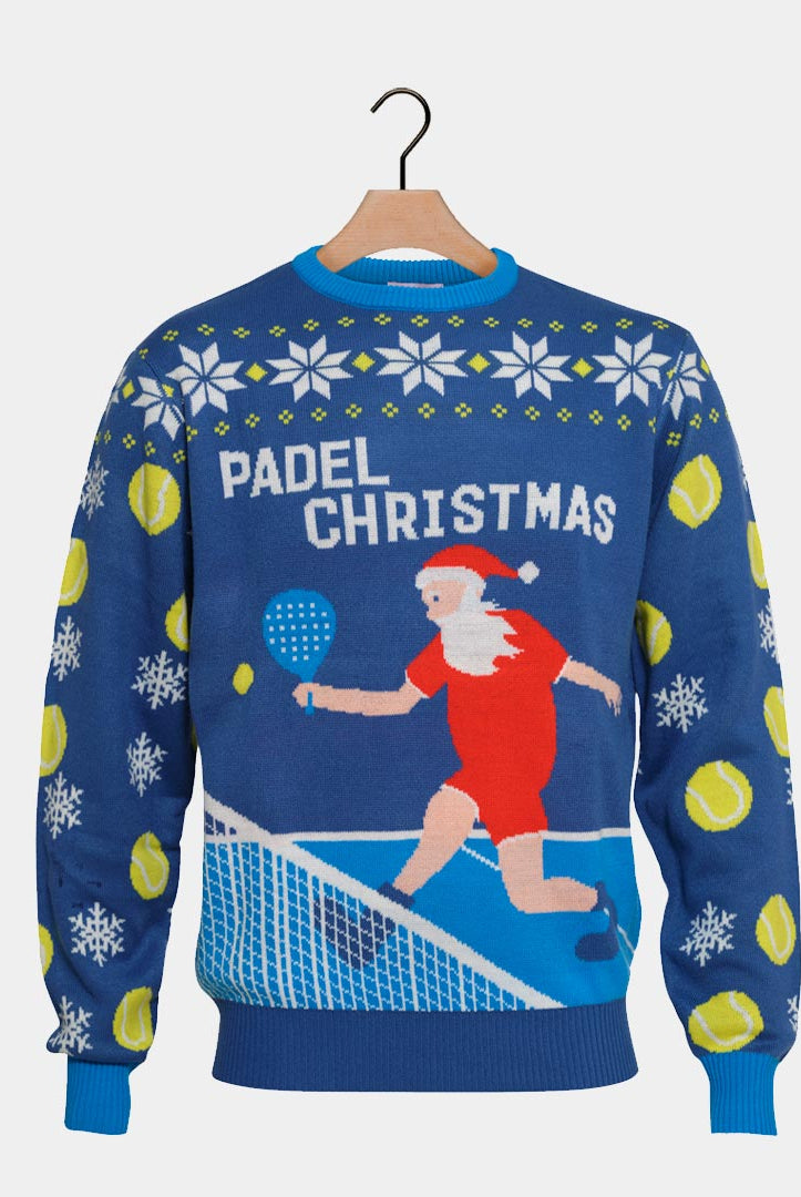 Pádel Jersey de Navidad Parejas Christmas Azul