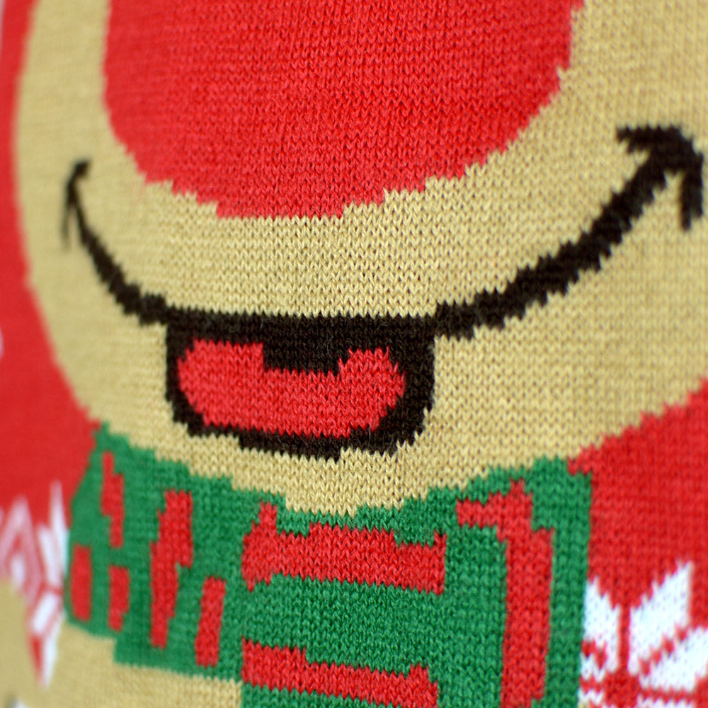 Jersey de Navidad parejas Reno Rojo con Bufanda