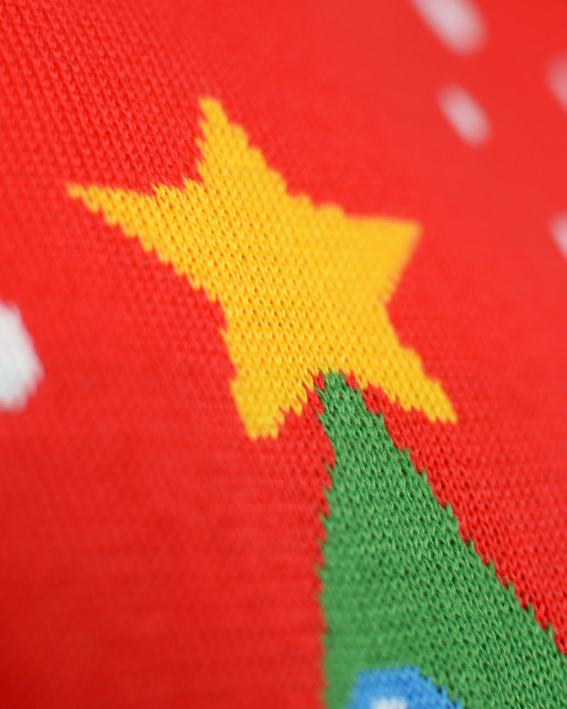 Jersey de Navidad Parejas Rojo Árbol de Navidad detalle