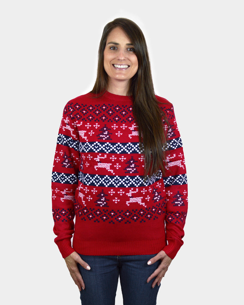 Jersey de Navidad Parejas Rojo Canadá mujer