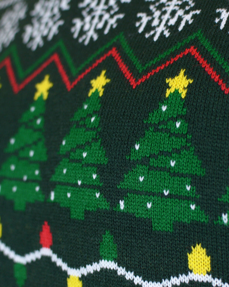 Jersey de Navidad Parejas Verde Happy Holidays Árbol