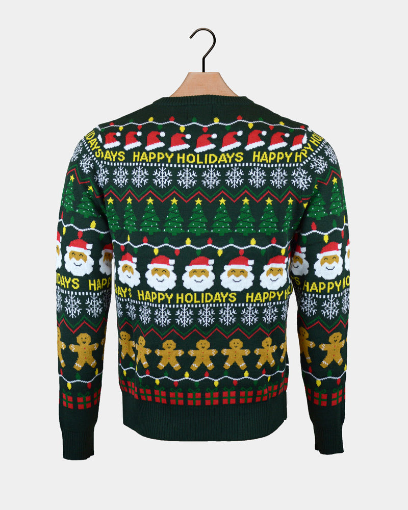 Jersey de Navidad Parejas Happy Verde Holidays