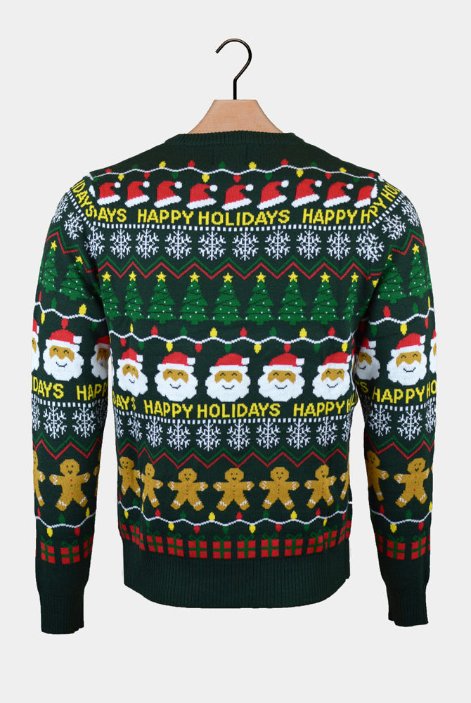 Jersey de Navidad Parejas Happy Verde Holidays