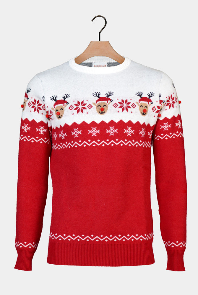 Jersey de Navidad Reno Adorable para Mujer