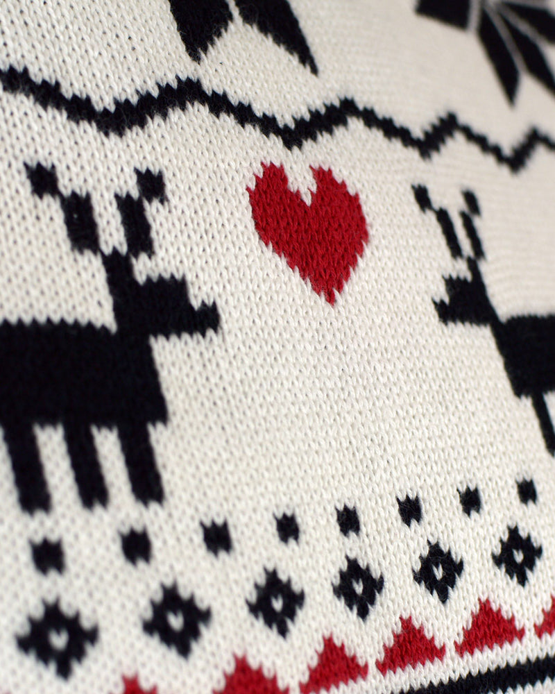 Jersey de Navidad cuello alto Parejas Elegante Algodón Orgánico Beige