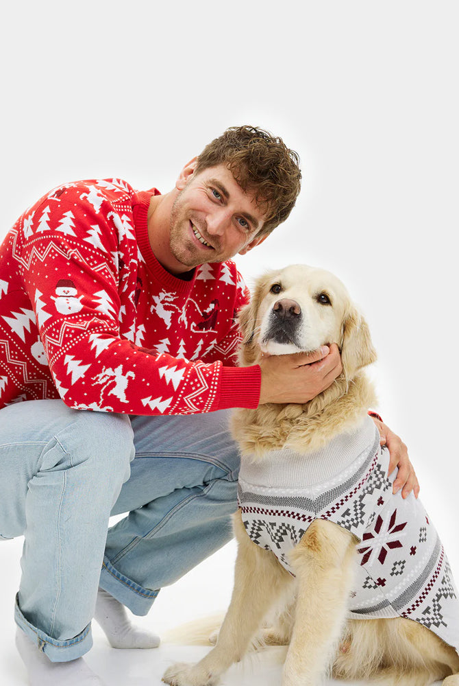 Jersey de Navidad para Perros Gris Estrellas Polares Hombre