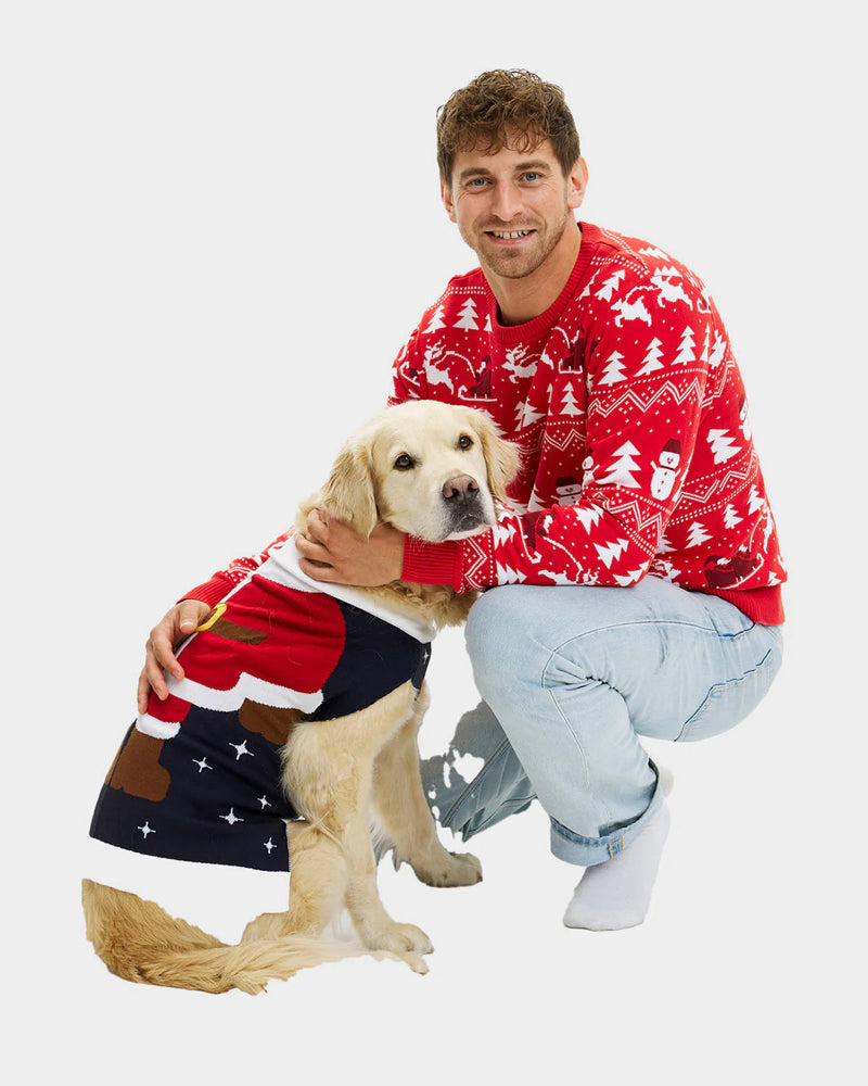 Jersey de Navidad para Perros Traje Santa hombre