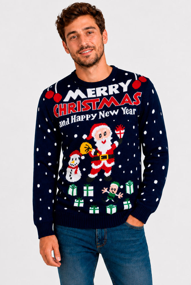 Jersey Navideño Parejas Merry Christmas and Happy New Year Hombre