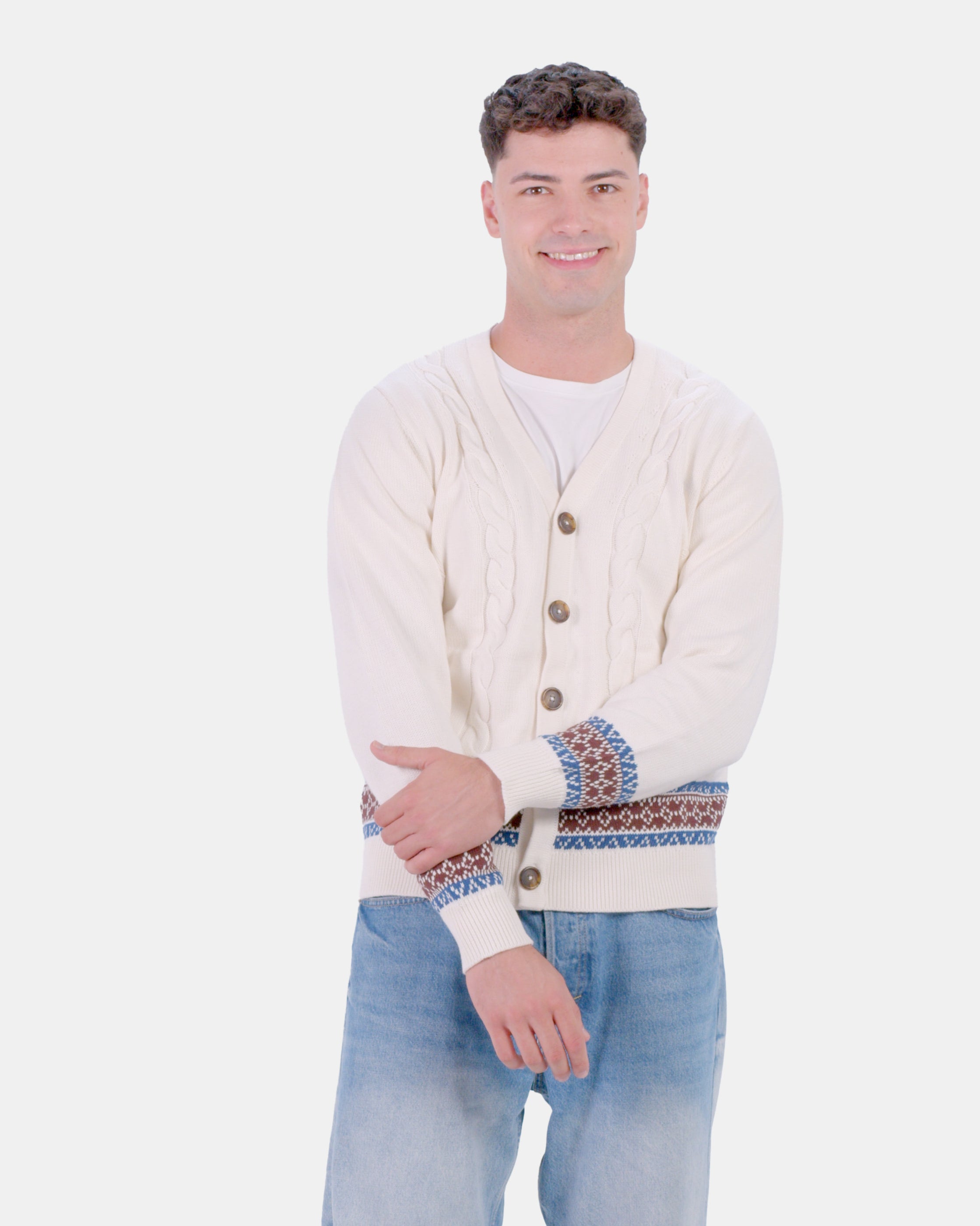 Jersey para Parejas Cárdigan de Algodón Orgánico Renne Hombre