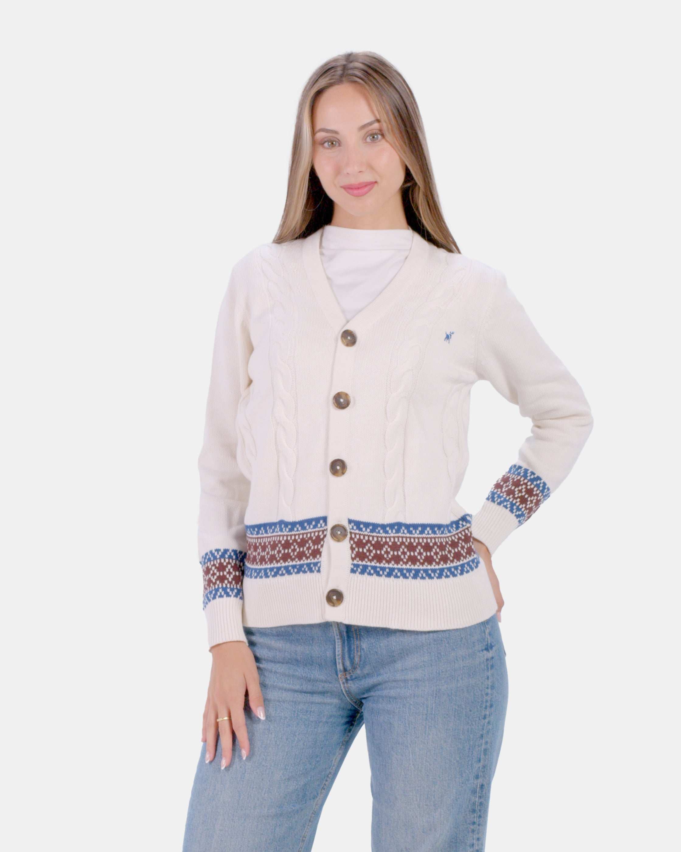 Jersey para Parejas Cárdigan de Algodón Orgánico Renne Mujer