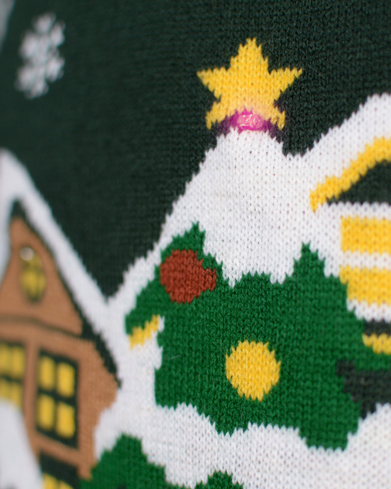 Jersey de Navidad Luces LED para Hombre Santa is Coming to Town