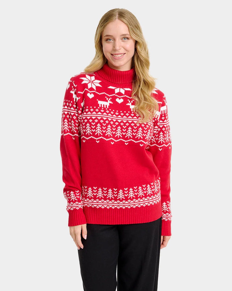 Jersey de Navidad Mujer cuello alto Parejas Greenlandish Algodón Orgánico