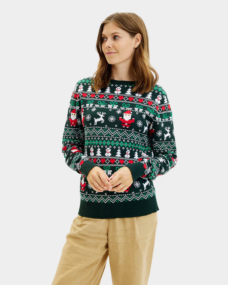 Jersey de Navidad Mujer Green Christmas Algodón Orgánico