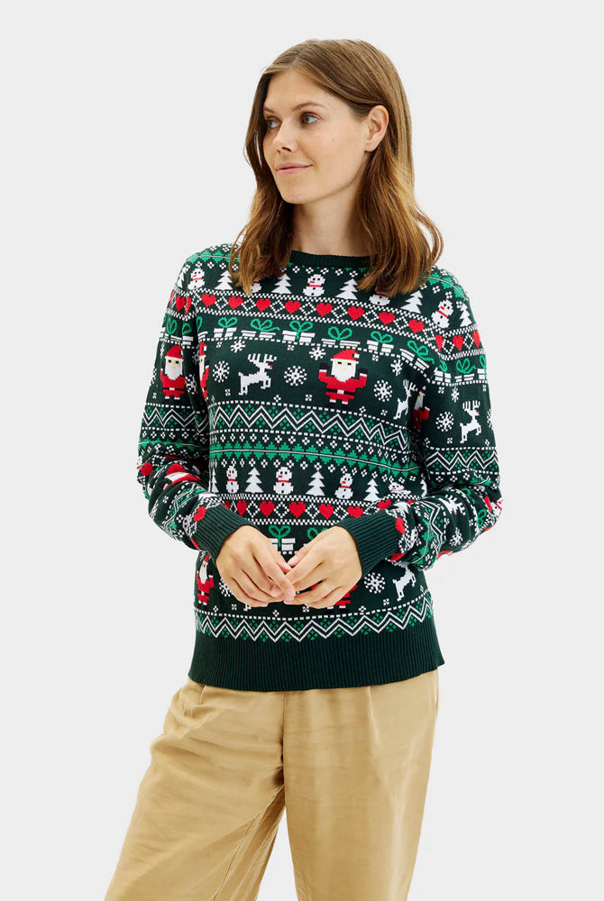 Jersey de Navidad Mujer Green Christmas Algodón Orgánico