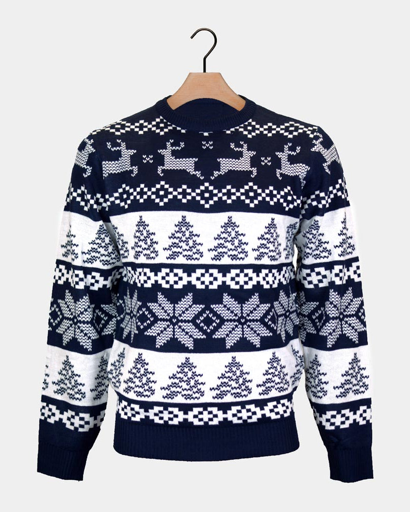 Jersey de Navidad Familia Azul Polo Norte