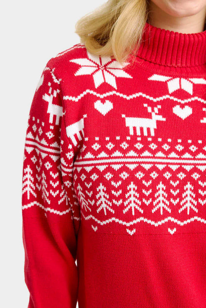 Algodón Orgánico Jersey de Navidad cuello alto Mujer Greenlandish