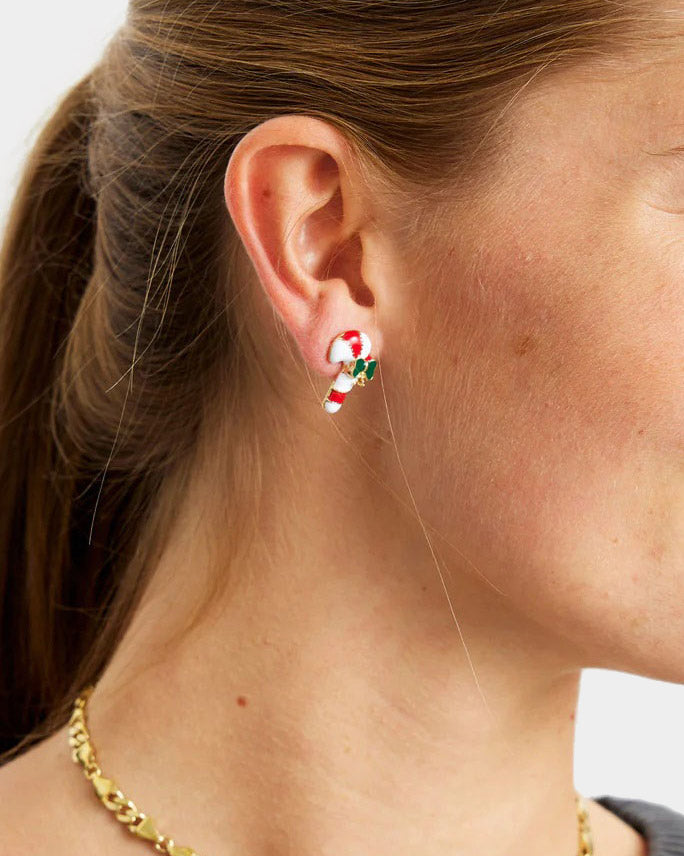 Pendientes Navideños Bastón de Navidad