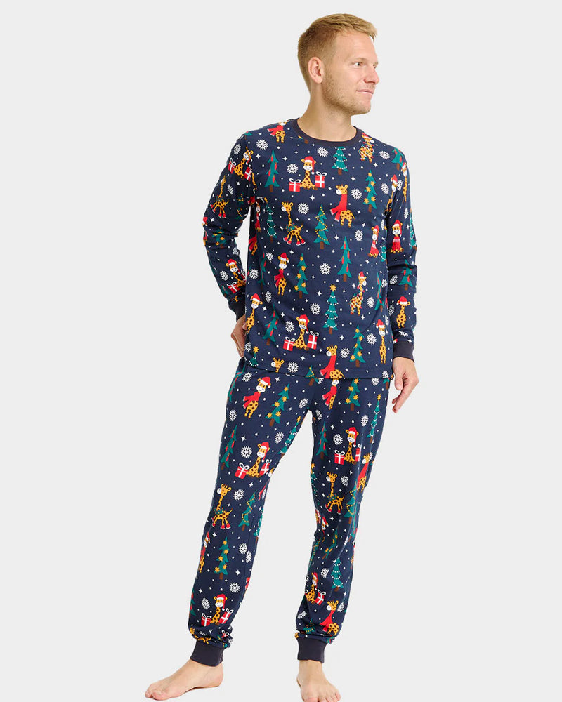 Pijama de Navidad para Adultos hombre Unisex Jirafas