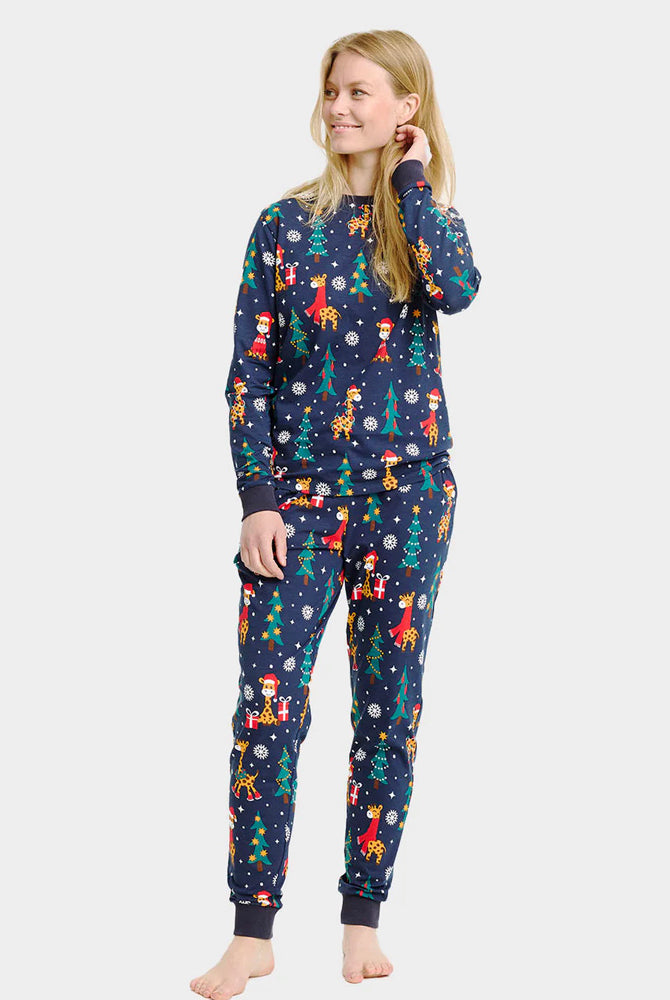 Pijama de Navidad para Adultos Mujer Unisex Jirafas