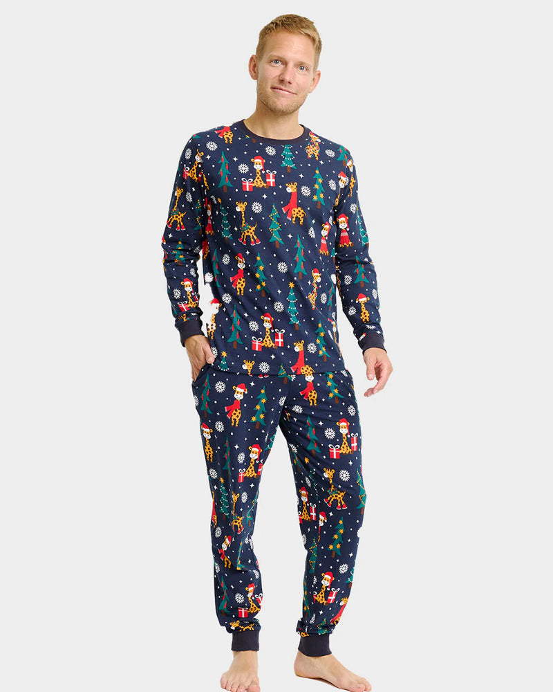 Pijama de Navidad para Adultos Unisex Jirafas Hombre
