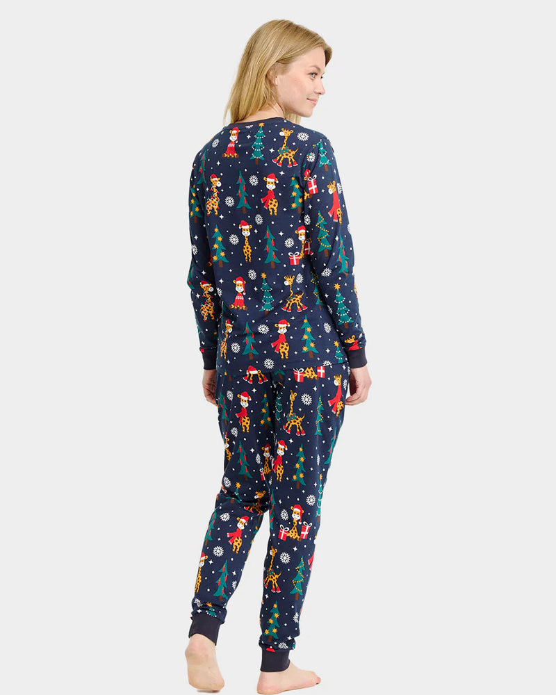 Pijama de Navidad para Adultos Unisex Jirafas