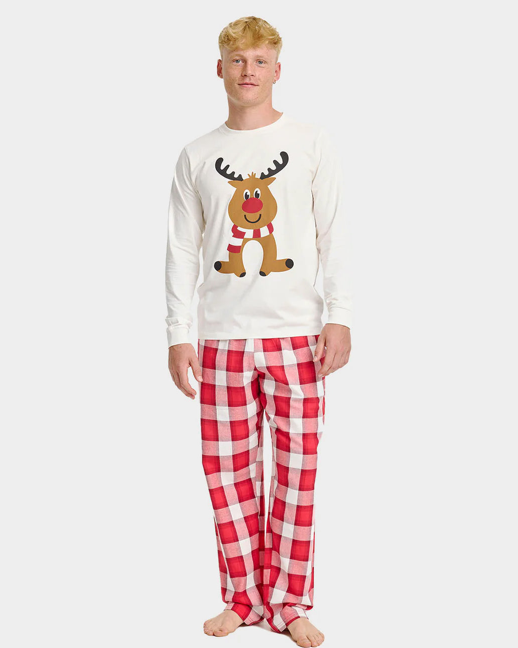 Pijama de Navidad para Adultos Unisex Reno Simpático Hombre