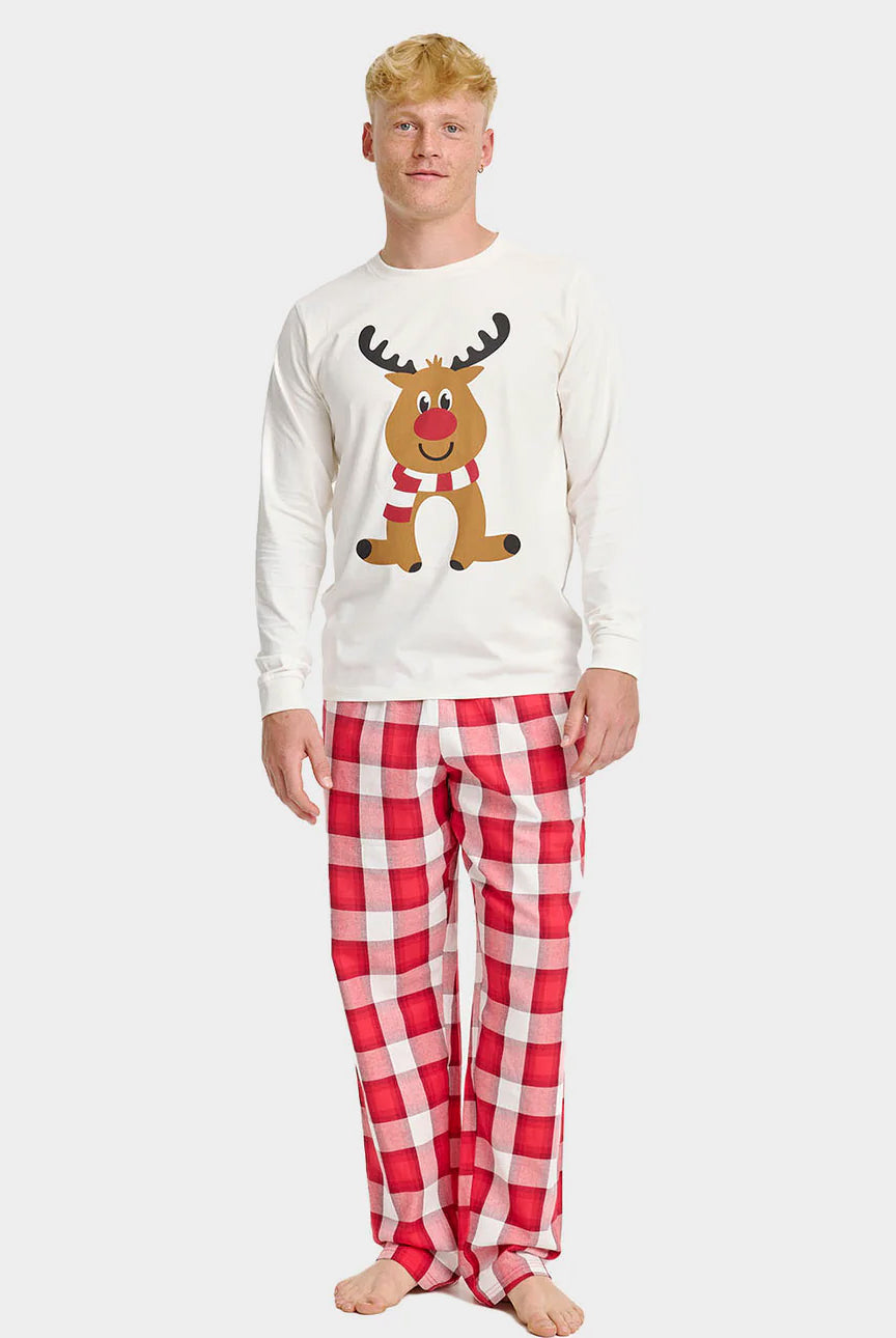 Pijama de Navidad para Adultos Unisex Reno Simpático Hombre