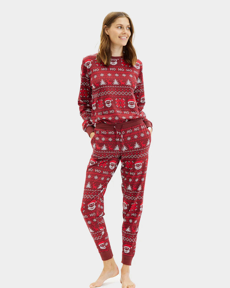 Pijama de Navidad Mujer Adultos Unisex Rojo Ho Ho Ho