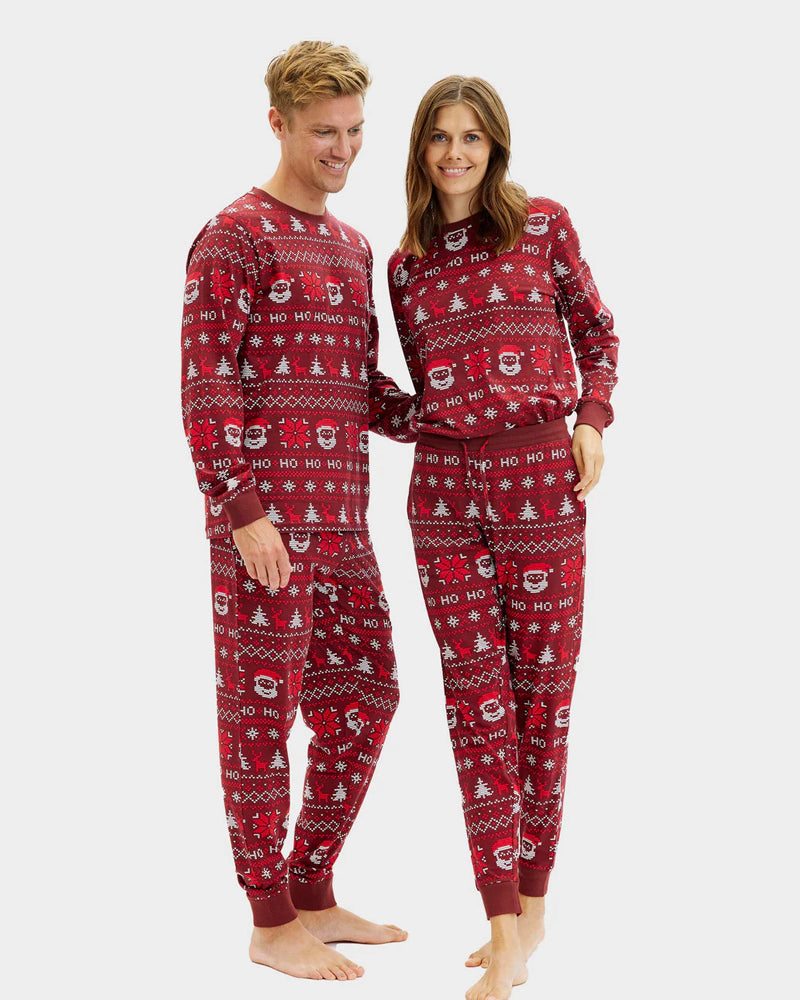 Pijama de Navidad para Adultos Unisex Rojo Ho Ho Ho