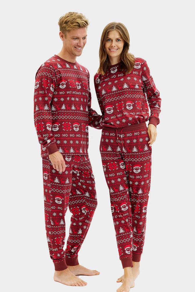 Pijama de Navidad para Adultos Unisex Rojo Ho Ho Ho