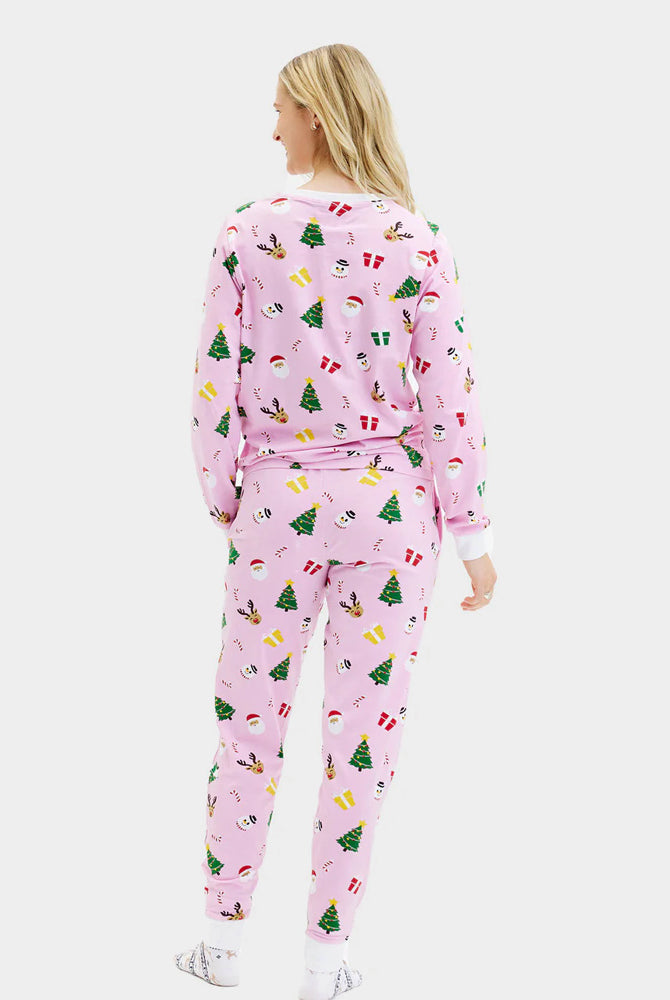 Pijama de Navidad para Adultos Unisex Rosa Mujer Motivos Navideños