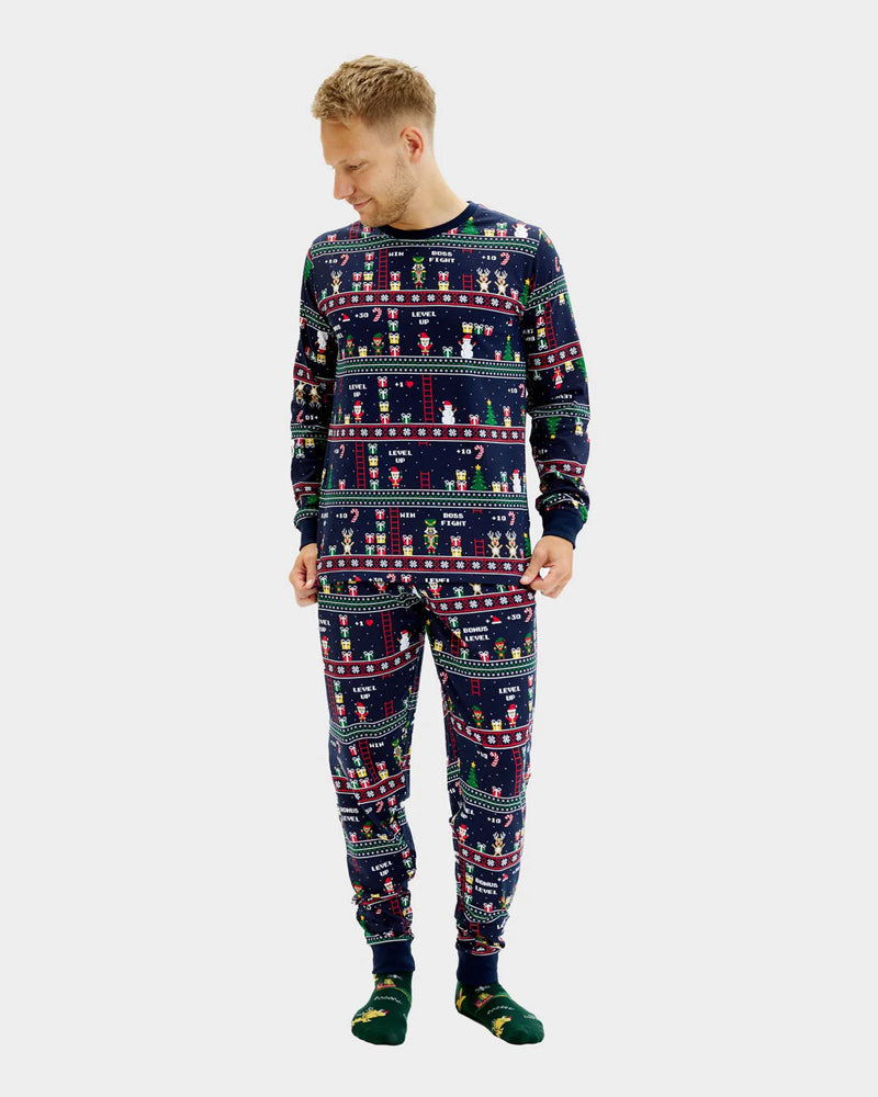Pijama de Navidad para Adultos Unisex Vintage Gaming Hombre