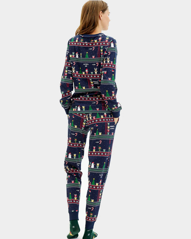 Pijama de Navidad para Adultos Unisex Vintage Gaming