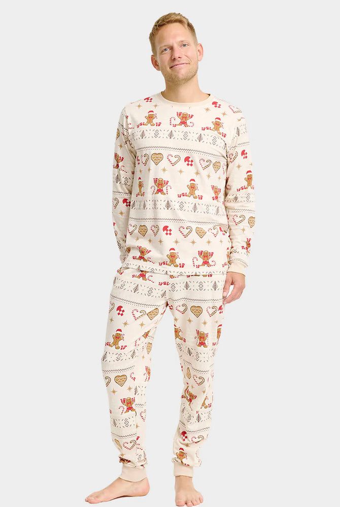 Pijama de Navidad para Familia Gingercookies Beige Hombre