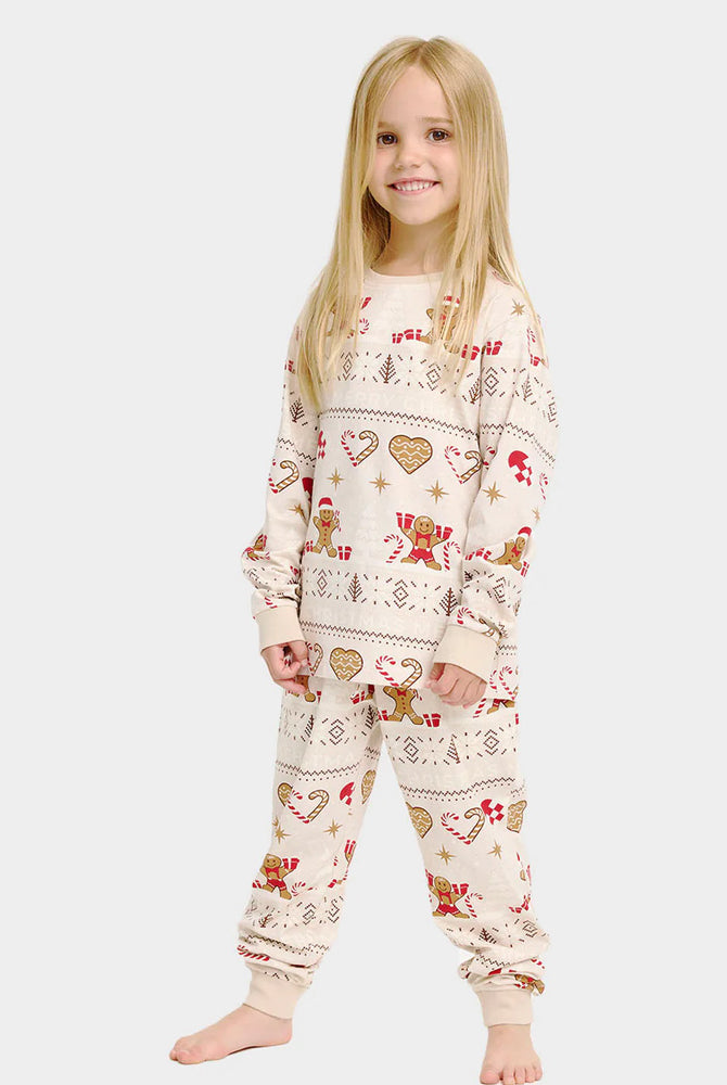 Pijama de Navidad para Familia Gingercookies Beige Niña