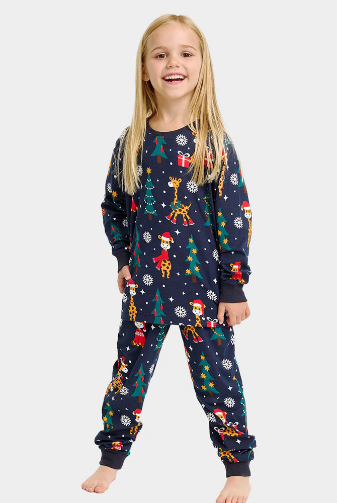Pijama de Navidad para Familia Niña Jirafas