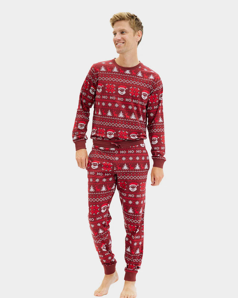 Pijama de Navidad para Hombre Unisex Rojo Ho Ho Ho