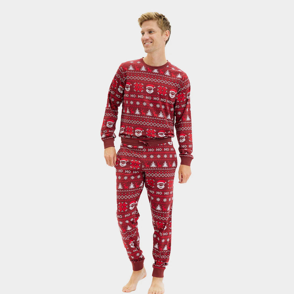 Pijama de Navidad para Hombre Unisex Rojo Ho Ho Ho