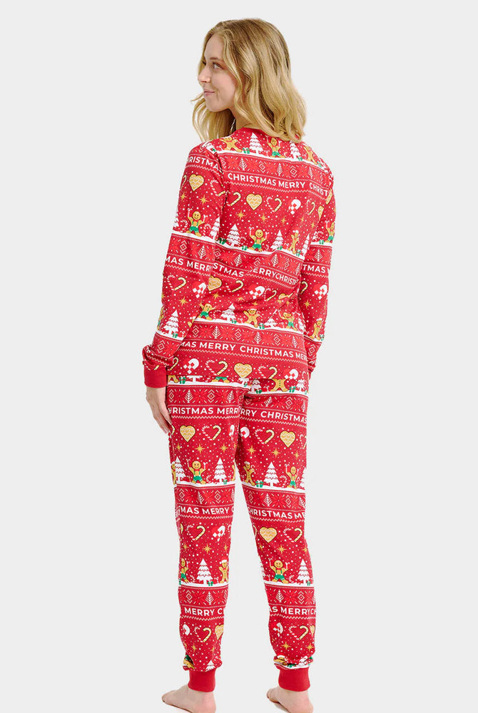 Pijama de Navidad Mujer Unisex Gingercookies Rojo
