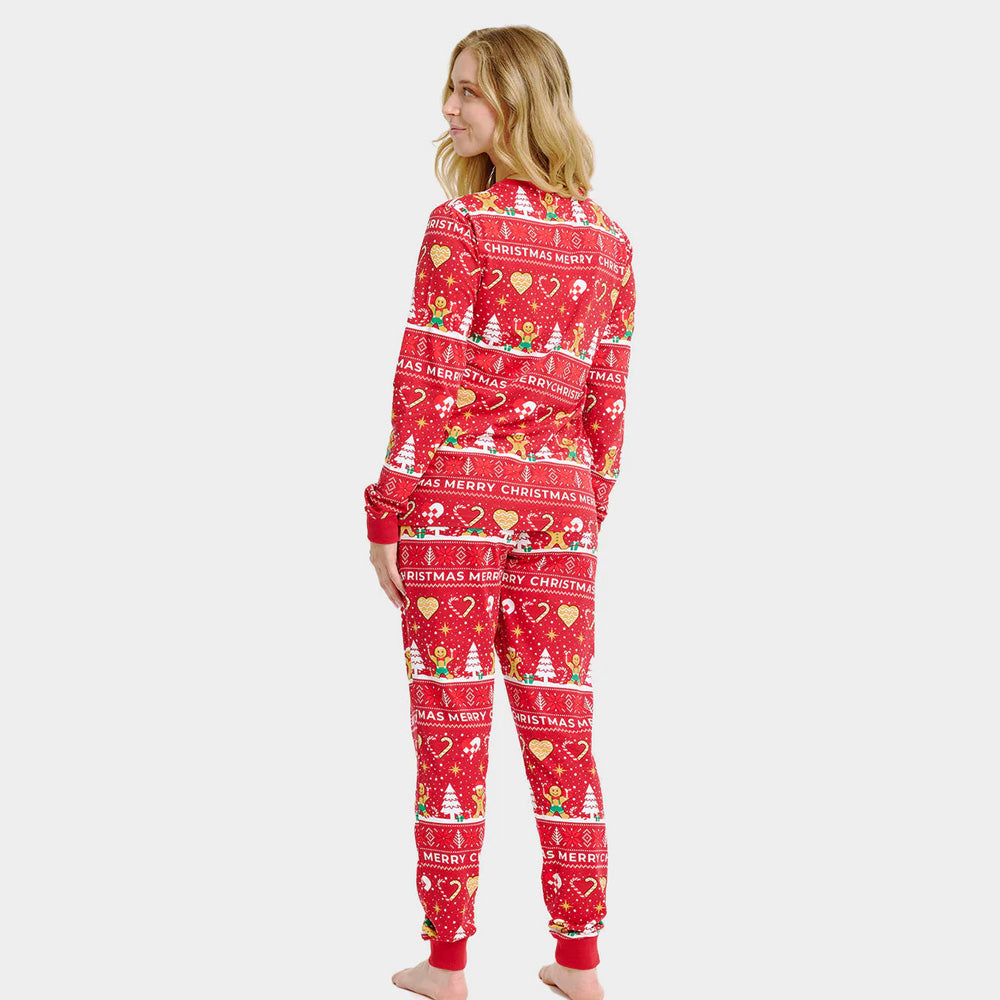 Pijama de Navidad Mujer Unisex Gingercookies Rojo