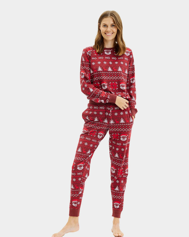 Pijama de Navidad para Mujer Unisex Rojo Ho Ho Ho