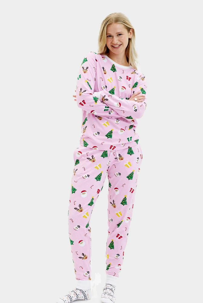 Pijama de Navidad para Mujer Unisex Rosa Motivos Navideños